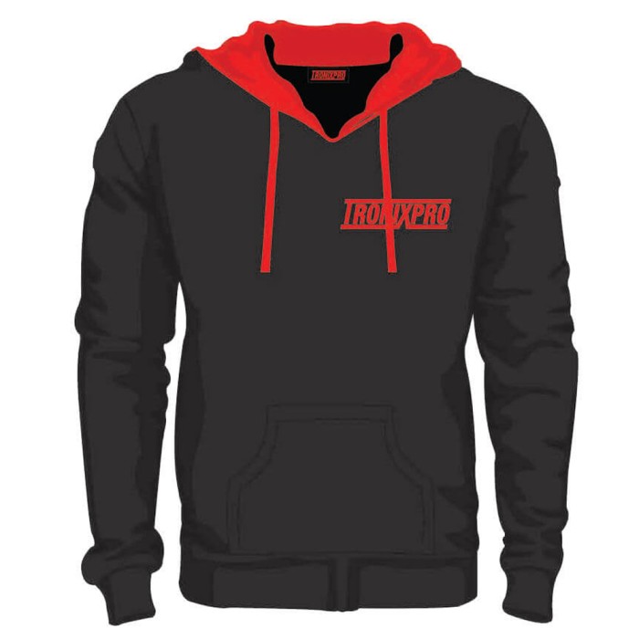 Tronixpro Classic Black & Red Fishing Hoodie Front