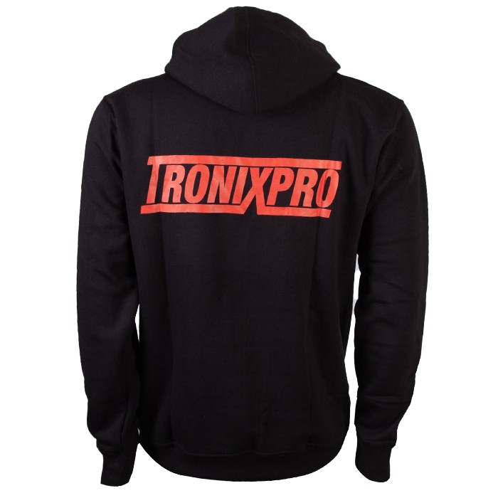 Tronixpro Classic Black & Red Fishing Hoodie Back