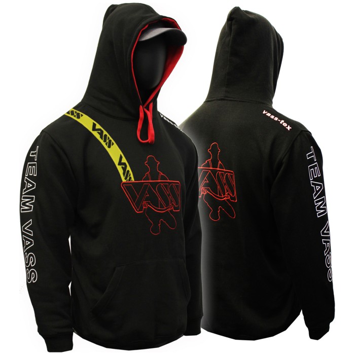 Vass Black/Red Hoody with Yellow Printed Strap