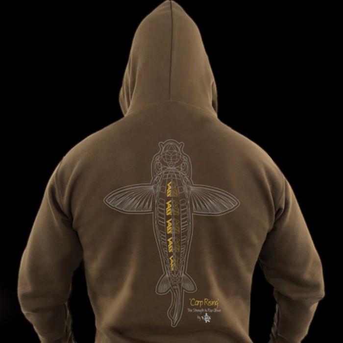 Vass Carp Rising Hoodie - Khaki 2