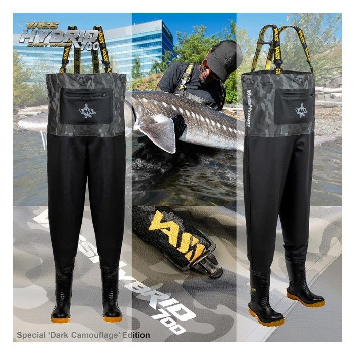 Vass Hybrid 700 Dark Camo Chest Wader Non-Studded 1