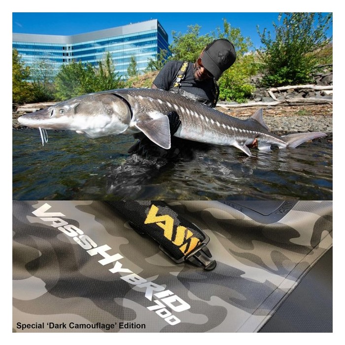 Vass Hybrid 700 Dark Camo Chest Wader Non-Studded In Use 1