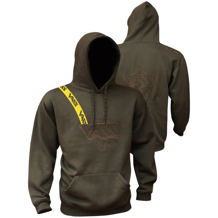 Vass Khaki Hoody with Yellow Printed Strap