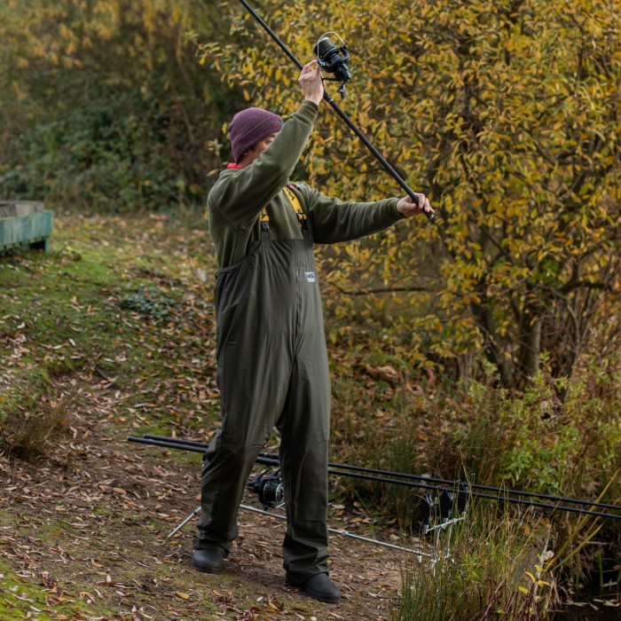 Vass Team Vass 175 Unlined Fishing Bib & Brace Khaki Edition 4 In Use 1
