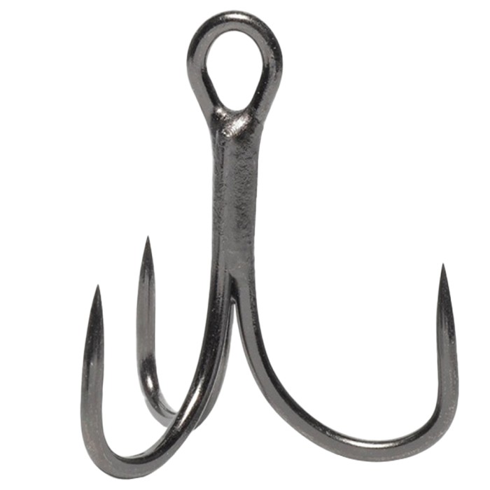 VMC 7554B 2X-Strong Inline Barbless Black Nickel Treble Hooks