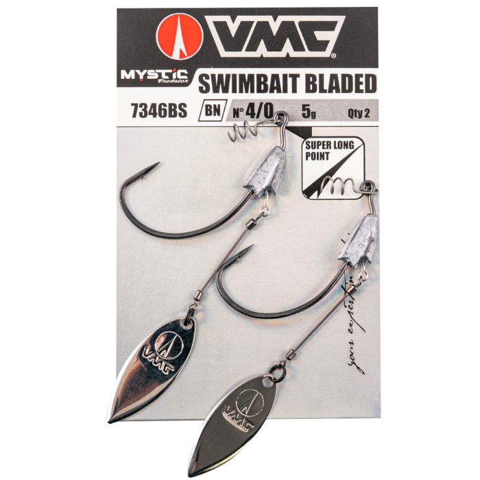 VMC Mystic 7346BS Black Nickel Heavy Duty Bladed Swimbait Packaging