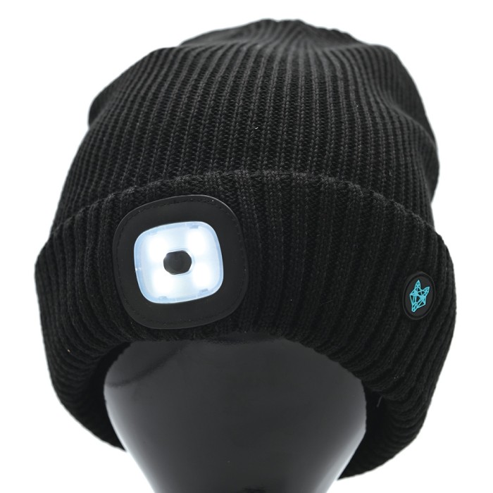 Wolf Powerbeam LED Waterproof Black Fishing Beanie 1