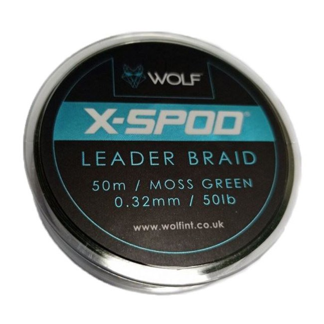 Wolf X-Spod Braided Shockleader 50m - Moss Green