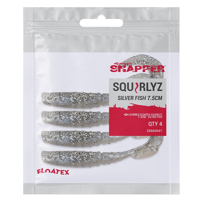 Korum Snapper FloateX SquirlyZ Fishing Lure Silver Fish Packaging