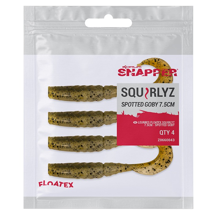 Korum Snapper FloateX SquirlyZ Fishing Lure Spotted Goby Packaging
