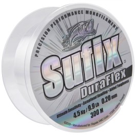 DURAFLEX 300M Clear 30 – Fil De Pêche Transparent 300 M, Résistance 9,7 Kg, Diamètre 30/100 Mm