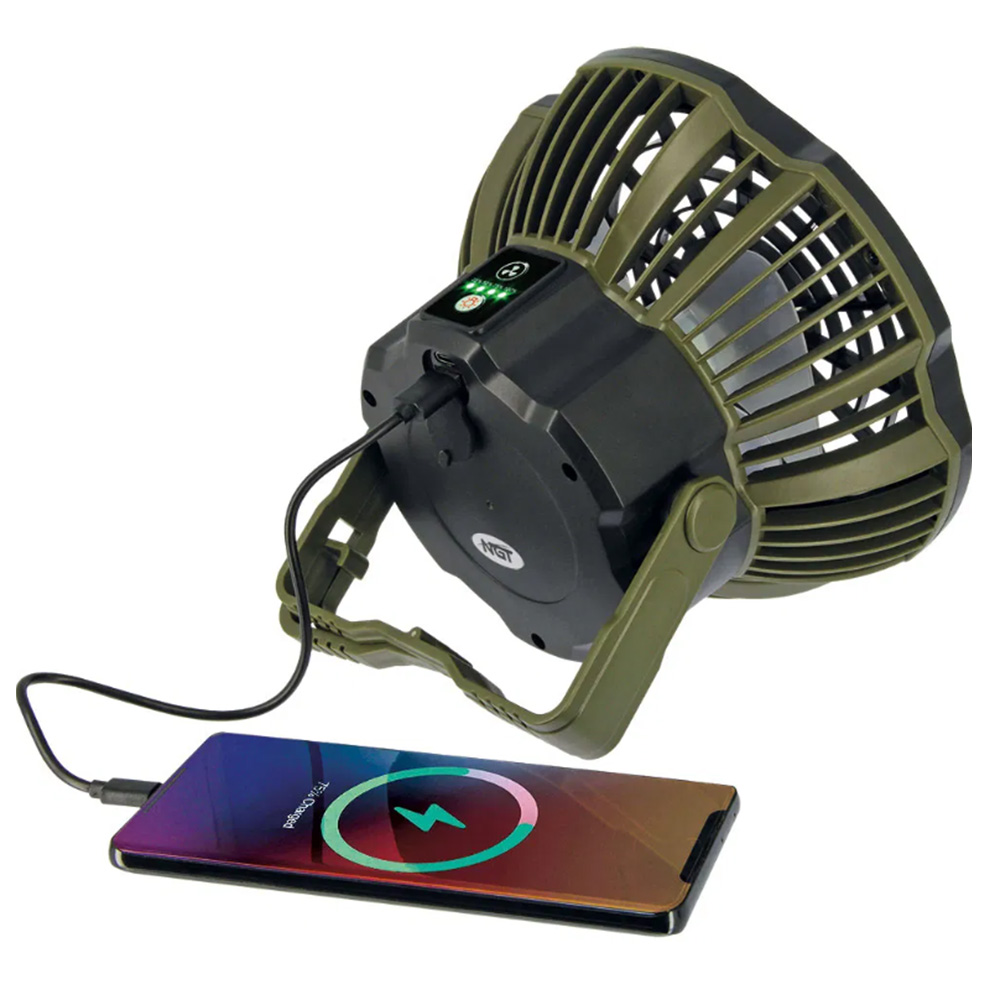 Ventilateur Et Lampe NGT Dynamic Fan & Bivvy Light - Power Bank - A1175 - Vert