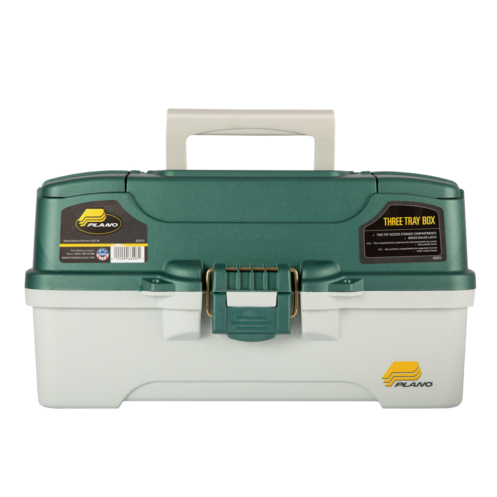 thumbnail image 2 of Plano 3-Tray Tackle Box With Dual Top Access – Dark Green Metallic, Perfect For Fishing Gear Organization 2 of 4